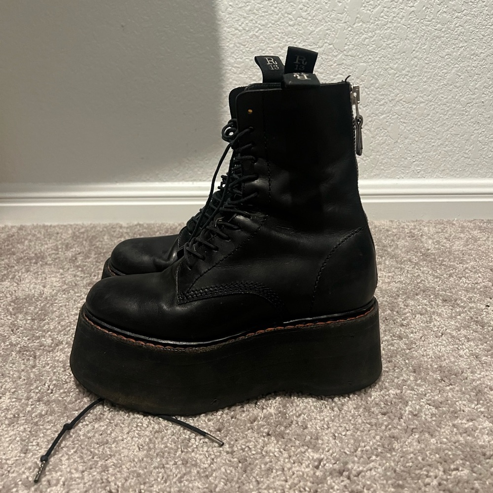 R13 double stack platform boots